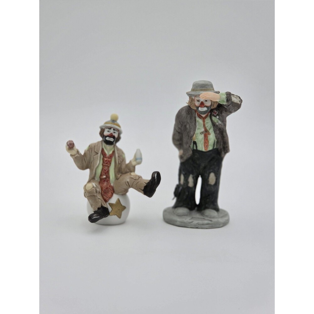 Flambro Emmett Kelly Jr. Memories Clown Resin Figurine Hand Painted Signed 1990